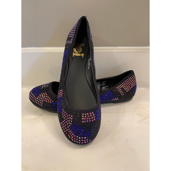 L.e.i Shoes Rainbow Flats Sparkle Women’s Slip-on Size 6 NWOT Stylish Fun Unique - Picture 1 of 9